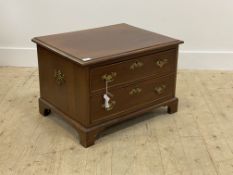 An early 20th century mahogany chest, probably for silver/flatware, fitted with two baize lined