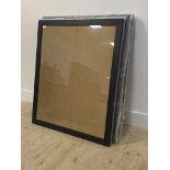 Two sets of three black ash and art glass picture frames (84cm x 100cm / 87cm x 103cm)