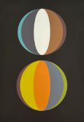 Alec Finlay, (Scottish: 1966- present), Beach Balls, silkscreen print, in white painted frame,