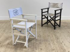 A matched pair of folding painted hardwood directors style chairs H84cm