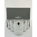 A boxed set of six Waterford Crystal cut glass Grainne Tumblers (each with original paper label