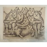 Carol Travers Lummus (American, 1937- ), Baaux Sox, engraving, artist's proof, signed bottom