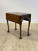 A Chippendale revival mahogany drop leaf table, early 20th century, the top with floral carved