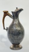 James Dixon & Sons, a sleigh topped Electroplated Britannia Metal planished ewer with stag antler