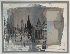 Kelly Stewart (Scottish), Princes Street, silkscreen print 10/15, signed in pencil bottom right,