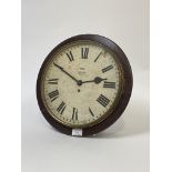 A Smith bakerlight, brass and treen wall clock, first half of the 20th century, white painted dial