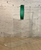 Shop fitting, a contemporary acrylic cube display unit by Luminati, 125cm x 125cm, D42cm