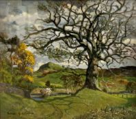 Robert Craig Wallace (?) (Scottish: 1886-1969), Highland Rural Landscape, oil on panel, signed