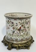 A large crackle glazed Jacques Mehoff Collection decorative pot with polychrome enamels/gilding