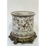 A large crackle glazed Jacques Mehoff Collection decorative pot with polychrome enamels/gilding