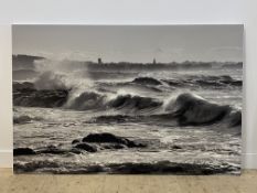 Glyn Satterley (British contemporary) 'Running Sea, North Berwick' large monochromatic photographic