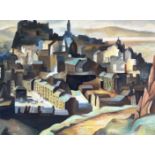 Scottish School, View from Carlton Hill Towards the Old Town, oil on canvas, unsigned, mounted in