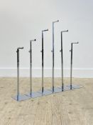 Shop fitting, a set of six chrome plated telescopic display stands, max height 80cm