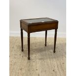 A late 19th century walnut and pine table vitrine, glazed hinged top over plain frieze, raised on