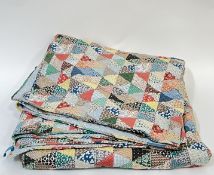 A Delia & Cleo multi-coloured mixed pattern cotton quilt (wxl-250cm)