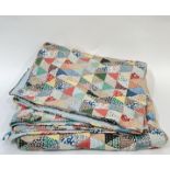 A Delia & Cleo multi-coloured mixed pattern cotton quilt (wxl-250cm)