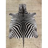 Taxidermy, A Grant's Zebra skin rug. 278cm x 170cm.