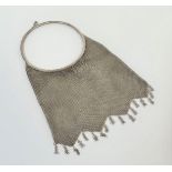 A Portuguese 833 standard silver mesh evening bag, second quarter of the 20th century, the unadorned
