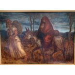 James Elder Christie (Scottish, 1847-1914), The Flight into Egypt, signed lower right, oil on board,