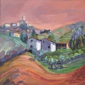 •Margaret Ballantyne S.A.A.C. (Scottish, b. 1936), Evening Tuscany, signed lower right, oil on