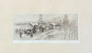 William Walcot (Scottish, 1874-1943), Segovia Bridge, Madrid, signed in pencil lower right, etching,