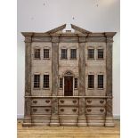 A painted mahogany nursery cabinet in the form of a Classical doll's house, late 20th century