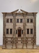A painted mahogany nursery cabinet in the form of a Classical doll's house, late 20th century