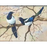 •Ralston Gudgeon R.S.W. (Scottish, 1910-84), Magpies, signed lower right, watercolour, framed.