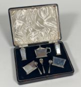 A George V silver condiment set, Deakin & Francis, Birmingman 1932-34 (three date marks), in the Art