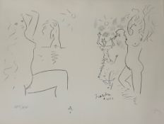 •Jean Cocteau (1889-1963), Faun and Nymphs at Play, lithograph, signed and dated 1956 in the