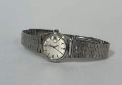 Tudor Prince Oysterdate stainless steel gentleman's wristwatch, c. 1966, the 29mm silvered dial with