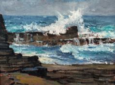 •Ian MacInnes (Scottish, 1922-2003), A Stormy Sea, Orkney, signed lower right and dated (19)96,