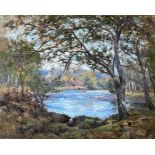 Joseph Morris Henderson R.S.A. (Scottish, 1864-1936), A River Seen Through a Woodland Clearing,