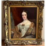 English School, c. 1840, Portrait of a Young Lady in a Paisley Shawl, half-length, oil on canvas, in
