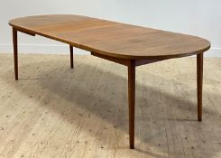 Nils Jonsson for Troeds, A Swedish teak extending dining table, circa 1960's, the rectangular 'D'