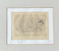 Pierre-Auguste Renoir (1841-1919), Femme Nue Couchee (Tournee a Droite), etching, inscribed "Eau-