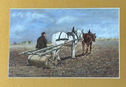 Charles Archibald MacLellan (Canadian/American 1885-1961), Farmer on a Horse-Drawn Roller, signed