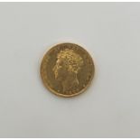 George IV full sovereign, 1825, obv. bare head facing left, rev. crowned, embellished shield-of-