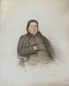 English School, c. 1800, Portrait of a Seated Gentleman, his right hand resting in his waistcoat,