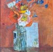 •Ellen Malcolm (Scottish, 1923-2002), Flowerpiece, signed lower right, oil on board, framed. 27.