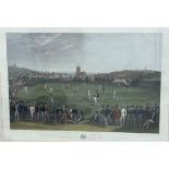 Cricketing Interest: 19thc engraving after a painting by William Drummond and Charles Basebe, The