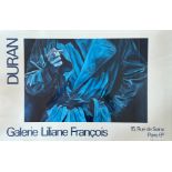 Duran, Galerie Liliane, Francois, poster, Figure Smoking, in turquoise and blue frame (61cm x 92cm)