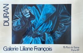 Duran, Galerie Liliane, Francois, poster, Figure Smoking, in turquoise and blue frame (61cm x 92cm)