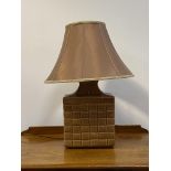 A 1970's Doulton Staffs ceramic table lamp H40cm together with a shade.