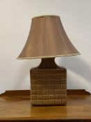 A 1970's Doulton Staffs ceramic table lamp H40cm together with a shade.