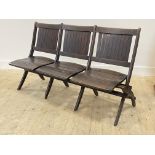 Heywood Bros and Wakefield Company, An early 20th century American stained beech three seat