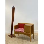 A mid century teak standard lamp of angular design (H158cm) together with a 1960's/1970's Chippy