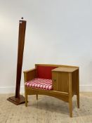A mid century teak standard lamp of angular design (H158cm) together with a 1960's/1970's Chippy
