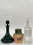 An unusual W A Gray & Sons Portobello salt glazed jug with incised decoration of a dog (h- 14cm),