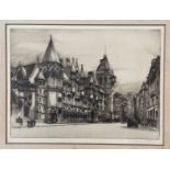 Gerard M Brown (British: 1862-?), The Law Courts, London, drypoint, signed in pencil bottom right in
